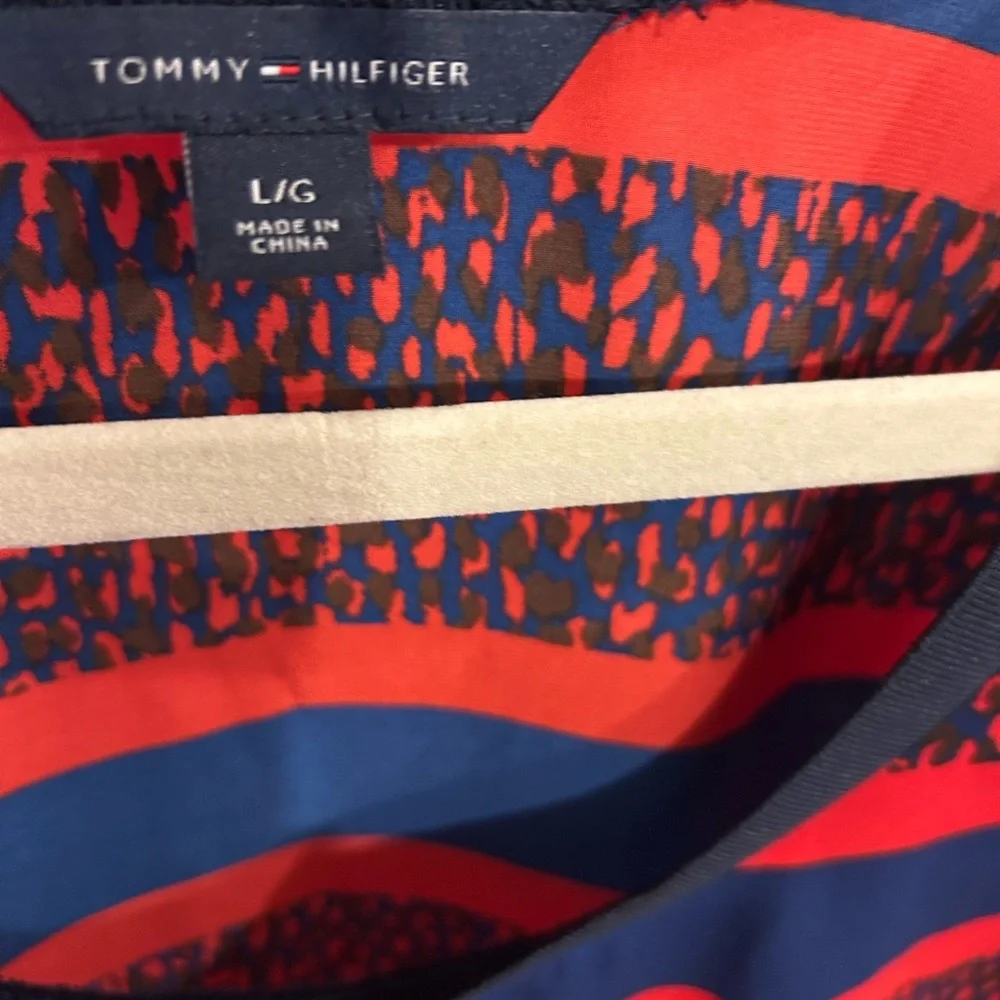 Tommy Hilfiger Red and Blue Patterned Top